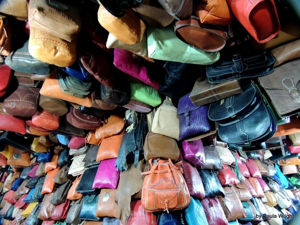 Pocketbooks at the leather factory in Fez...
