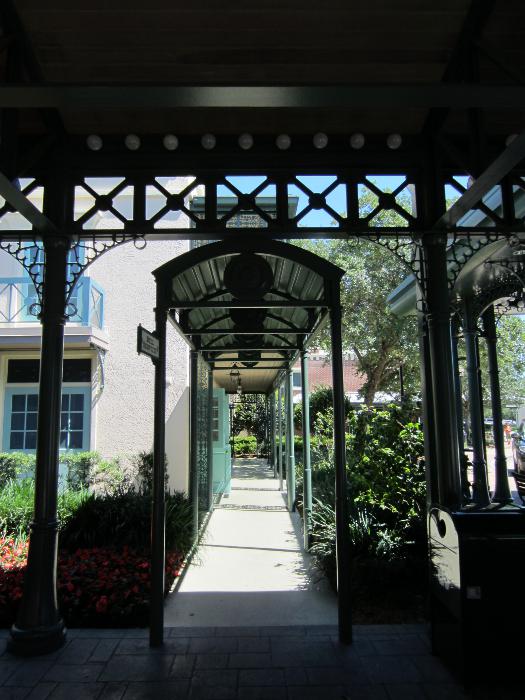 At main entrance of Port Orleans,French Qtr....
