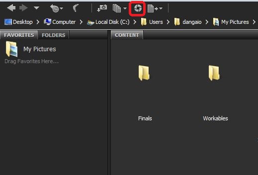 Click on this icon while in Adobe Bridge...