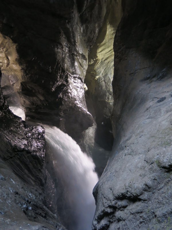 The famous Truemmelbachfaelle (gorge waterfalls) l...
