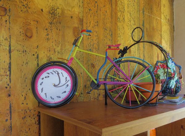 and a bicyle with its own Clock......