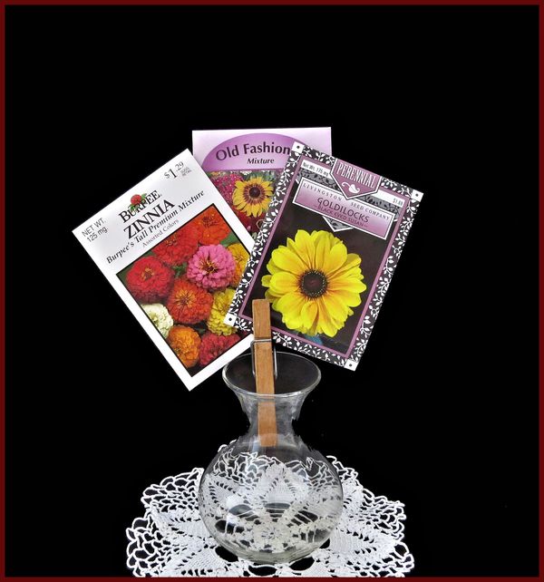 A bouquet of seed packets that will put the real t...