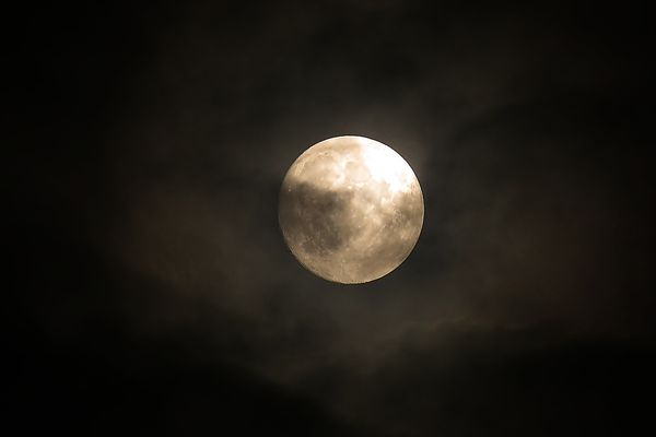 moon through clouds...