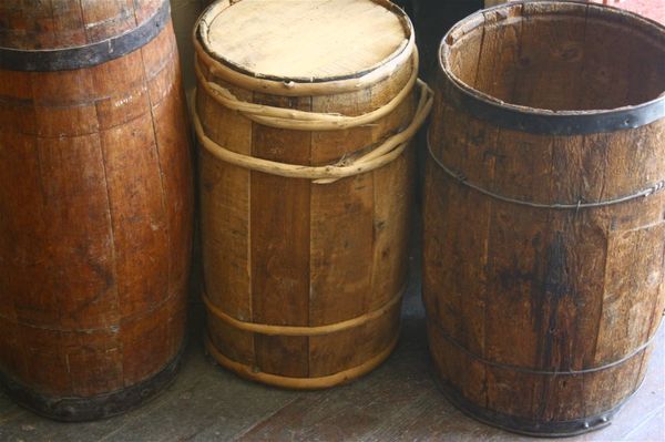 barrels for storage...
