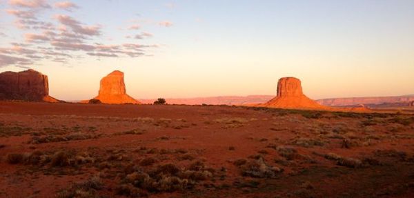 Just after sunrise in Monument Valley behind our h...
