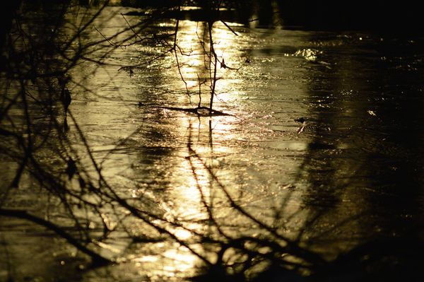 Sun rising on the ice....