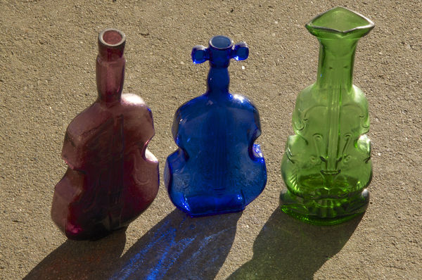 Violin shaped bottles (and other old bottles)...