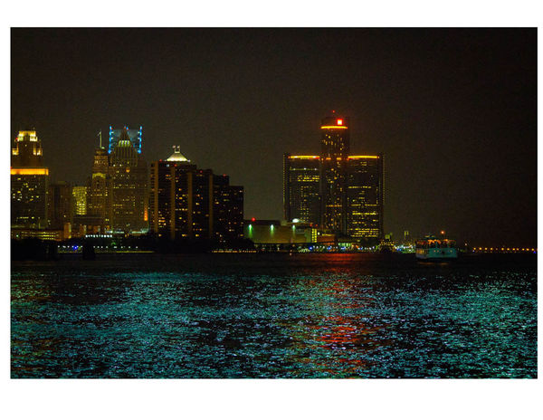 Detroit skyline at night...