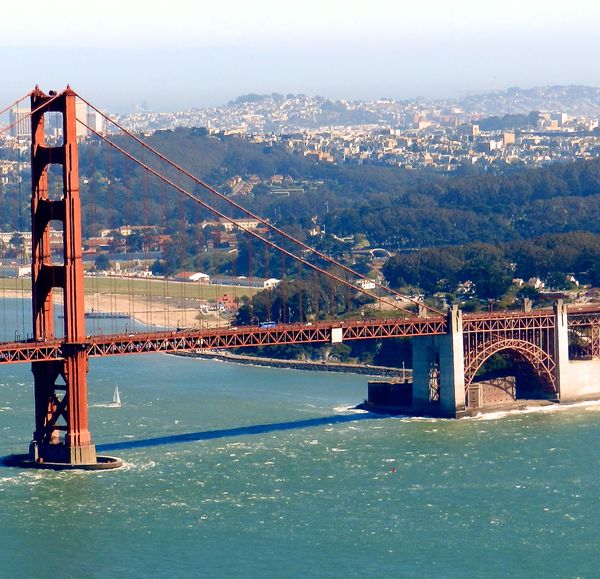 South tower of the GGB in San Francisco County and...