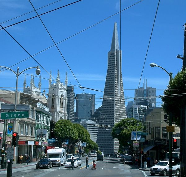 The Transamerica Pyramid was built in 1972, it's t...