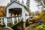Early morning covered bridge, Oakland, OR...