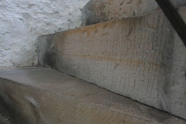 #3 These steps are made from slabs of stone. Chise...