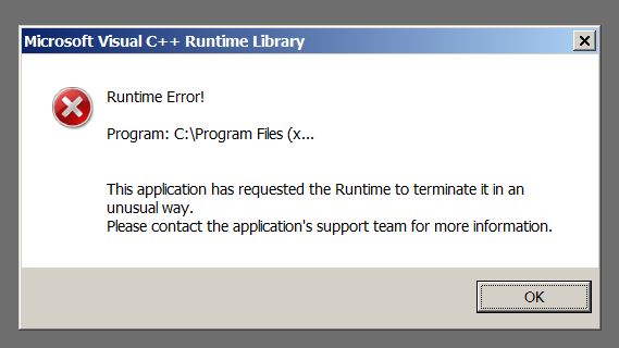 Runtime msg trying to load in PSE...
