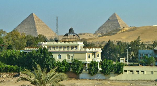 Modern house so close to ancient pyramids...