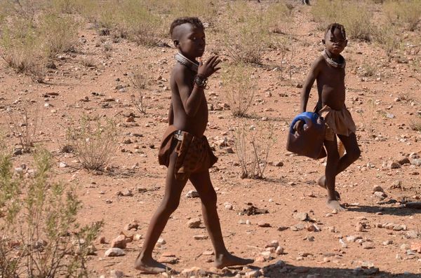 Himba lads walking to who knows where for water...