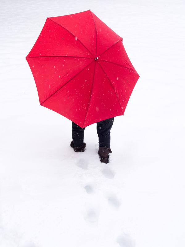 A Traveler's Red Umbrella...