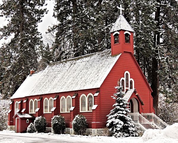 "Old Red Church" Built in 1880 by the U.S. Army at...