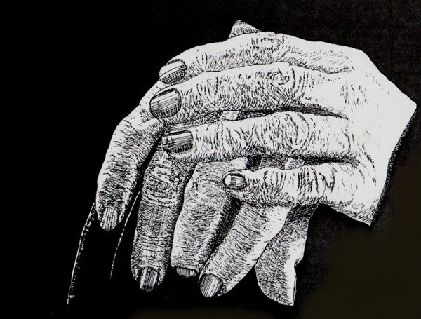 Hand in pen and ink...