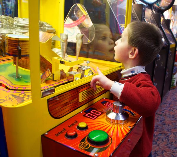 The arcade fascinated the youngest....