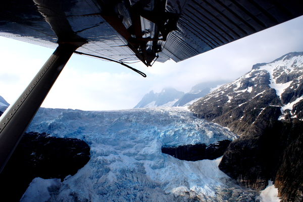 we took a float plane over the glaciers at Juneau...