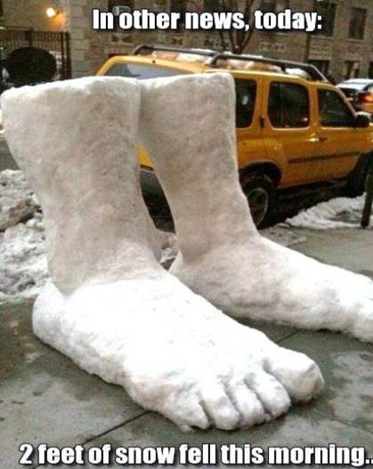 Two feet of snow fell...