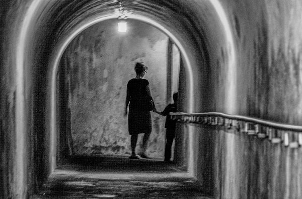 Mother & Son in tunnel...