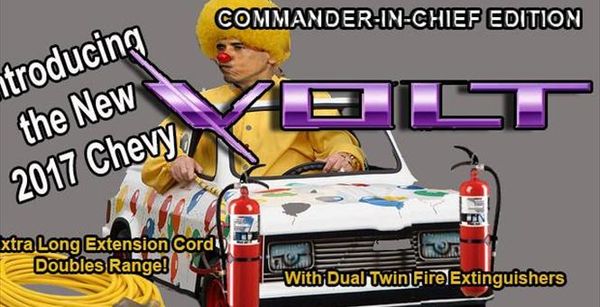 Chevy "May Catch On Fire" Volt  (Clown Suit Includ...