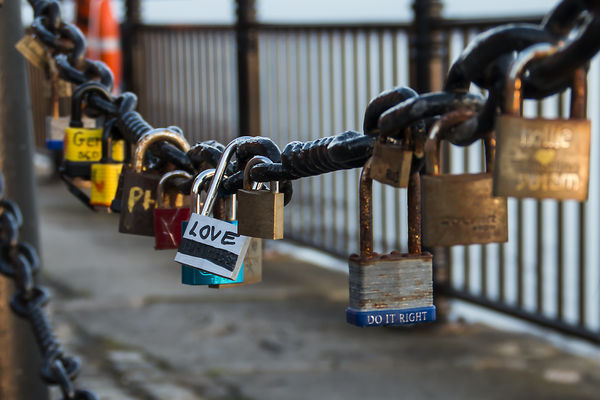 love locks along the mersey...