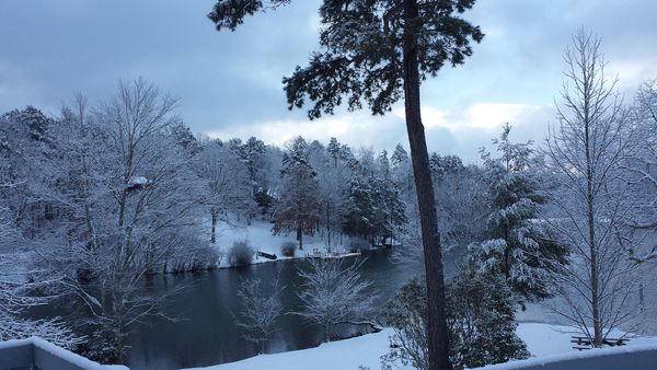 Snow at the lake house...