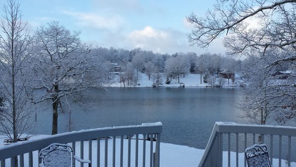 More snow at the lake house...