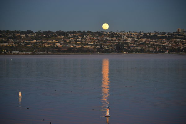 Moonrise over Mission Bay, San Diego, CA...