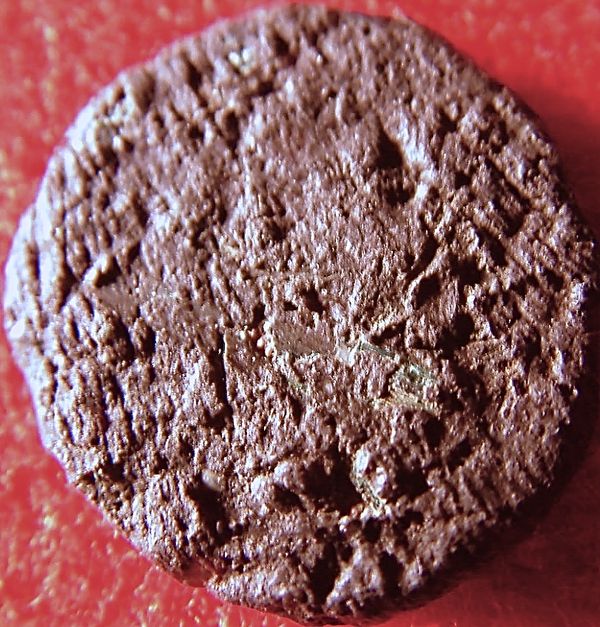 Roman coin before being cleaned...