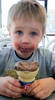 My grandson enjoying ice cream at DQ....