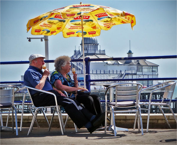 Together, at the seaside, with an ice cream...