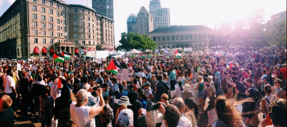 Israel protestors in Boston...