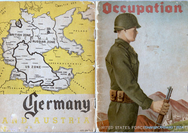 Back and front covers of 50-page 1945 troop orient...