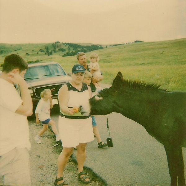 Me feeding a donkey an apple.  I was pumped with s...
