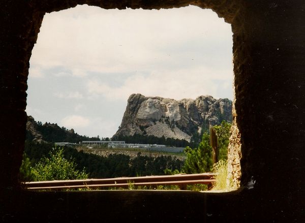 Our first view of Mount Rushmore....