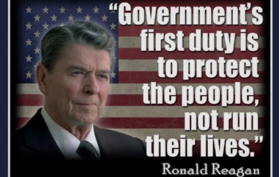 Reagan. The man, he leader....