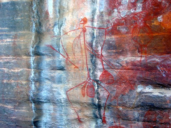 Aboriginal cave painting...
