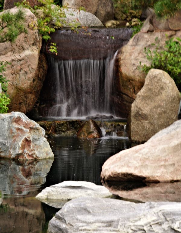 A waterfall in the Japanese Garden....I really nee...