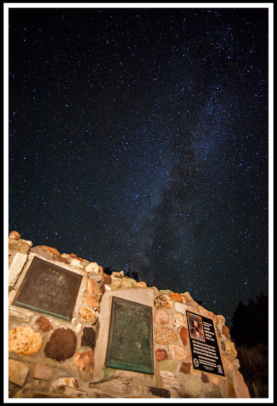 Walker's Pass monument and Milky Way...