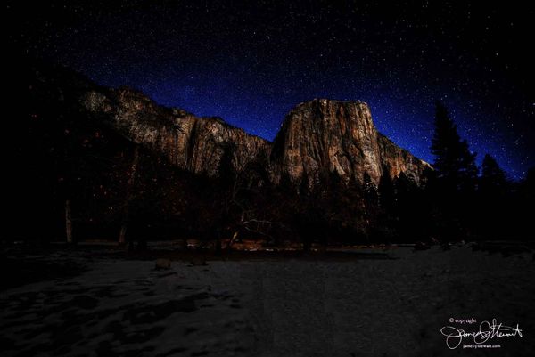 El Capitan, Yosemite, 6% moonlight...