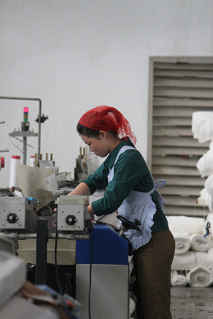 Textile factory worker...