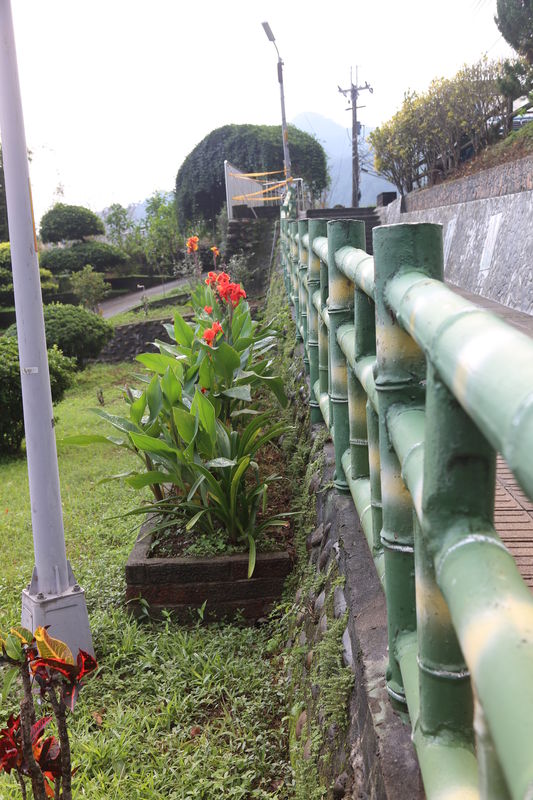 A fence at a Buddhist Temple just outside of Taipe...