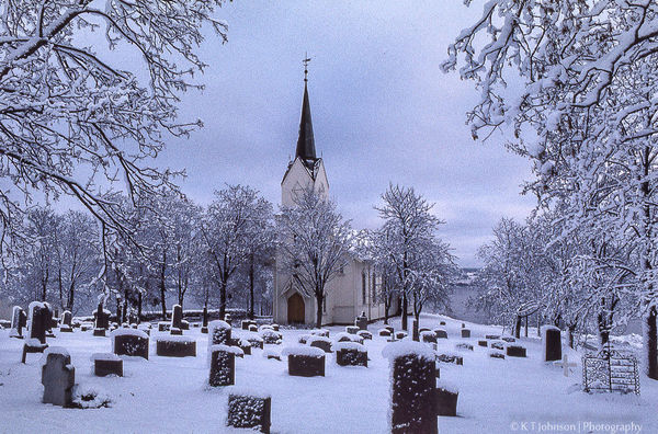 Headstones & Church, Lillestrom, Norway...