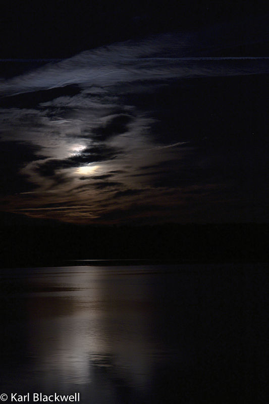 Moon rising over Falls Lake...