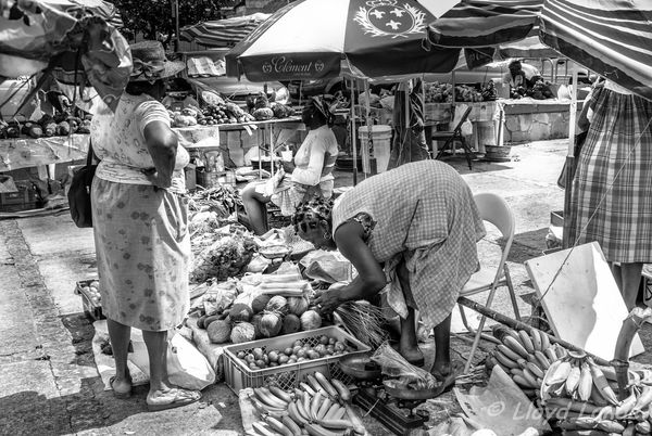 Caribbean outdoor market...
