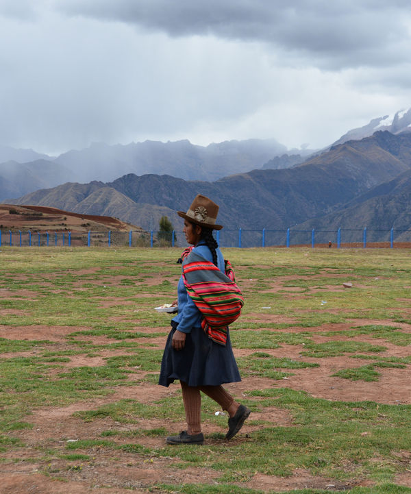 Walking at 12,000 ft elevation - The Andes rise to...