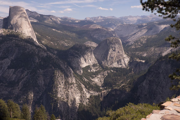 Yosemite Valley and Upper and Lower Yosemite Falls...